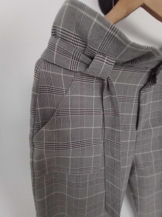 eleganckie spodnie bawełna krata