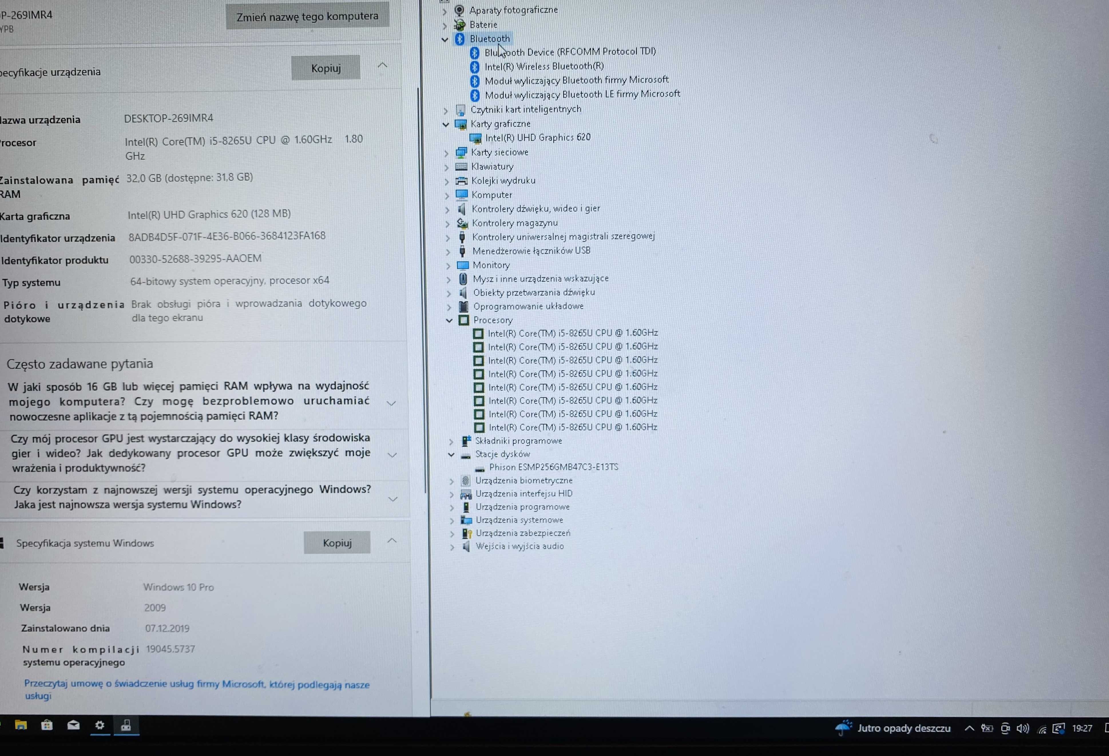 Lenovo L490 14" FHD, Intel i5 8-gen, Ram DDR4 32Gb, SSD, Office, USB-C