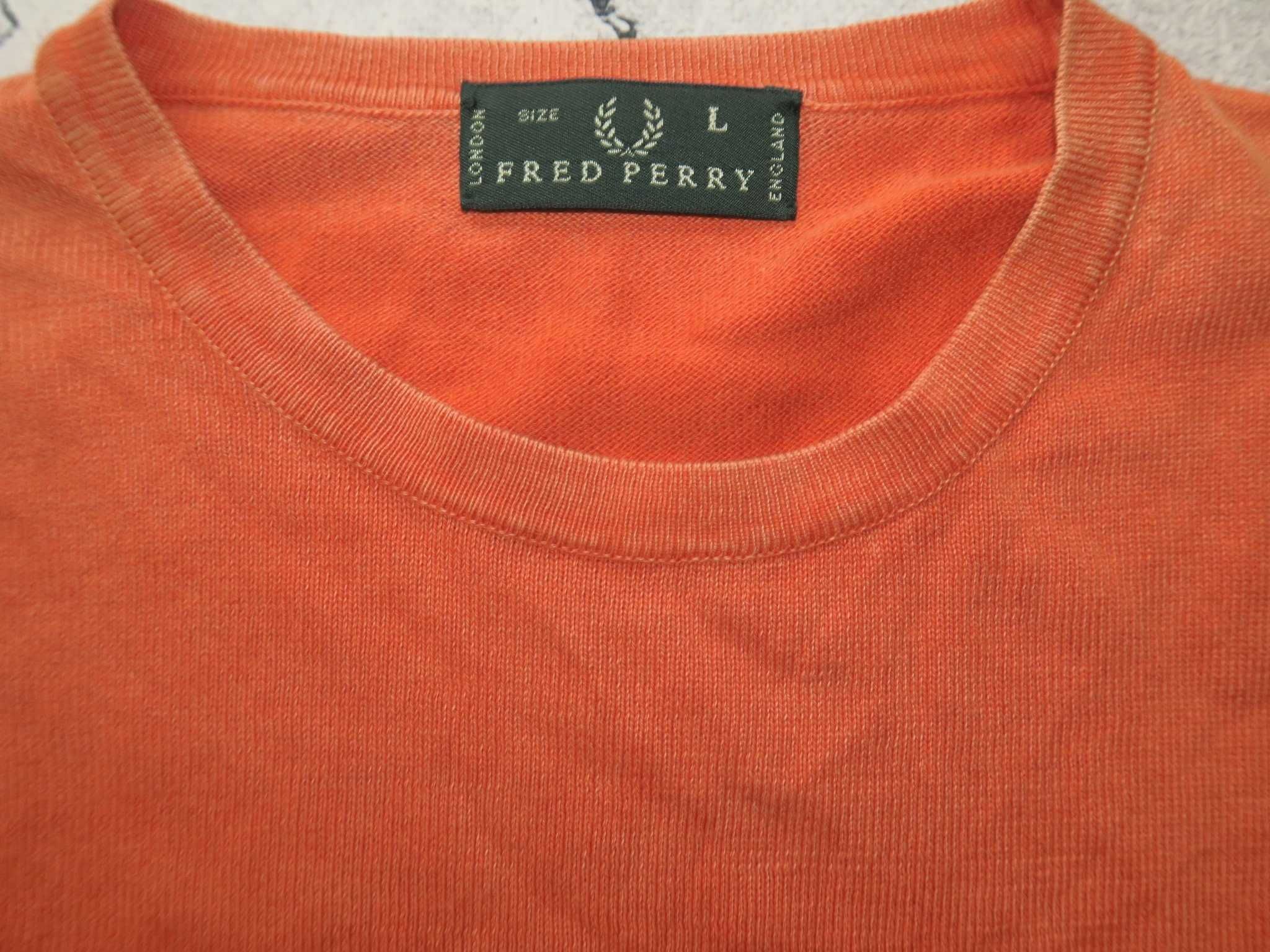 Fred Perry cienki sweter washed vintage  XXL