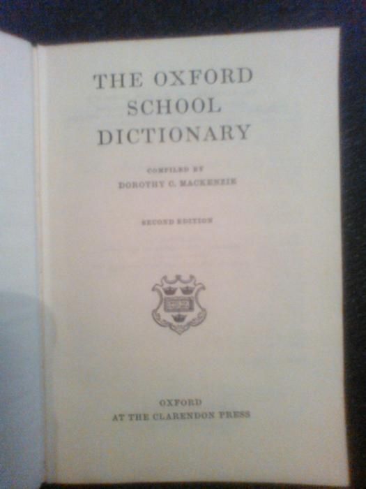 the oxford sschool dictionary 1960
