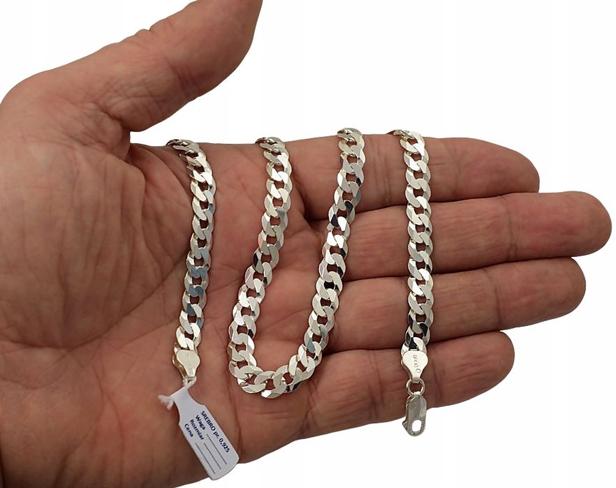 Łańcuszek Srebrny Pancerka 7,5 mm Grawer Gratis