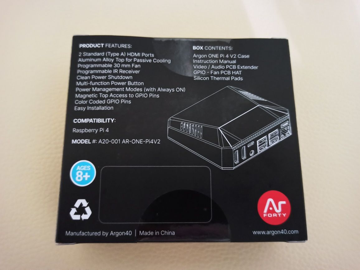 Корпус з пасивним охолодженням Argon One V.2  (для Raspberry Pi 4)