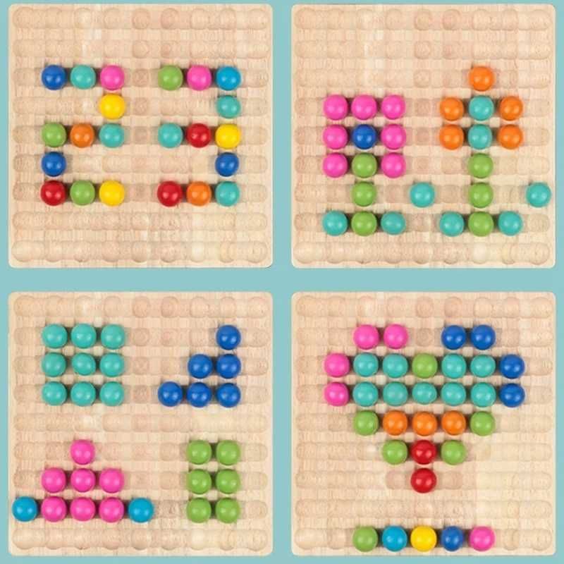 Drewniana gra 3w1 - Mozaika, Bubble Shooter, Rybki
