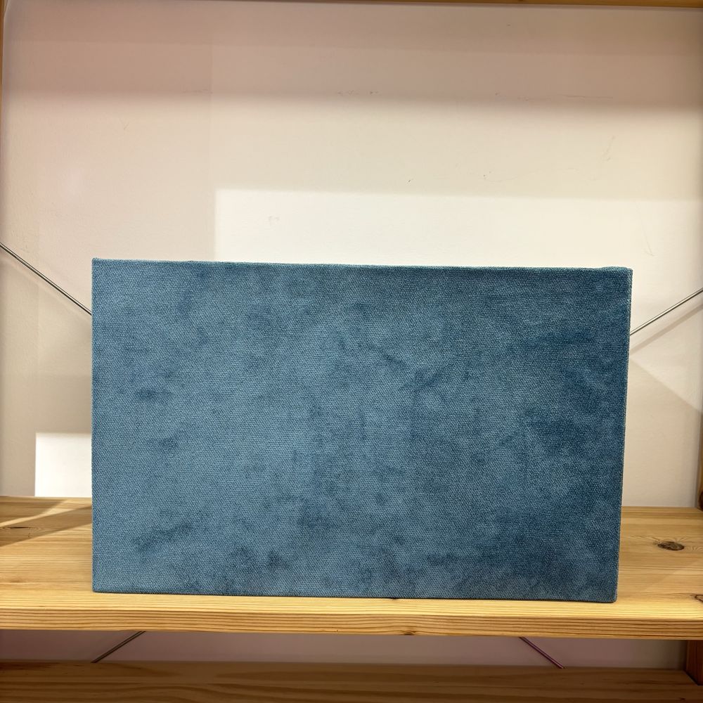 Abajur Retangular 40 x 25 x 20 Veludo Azul