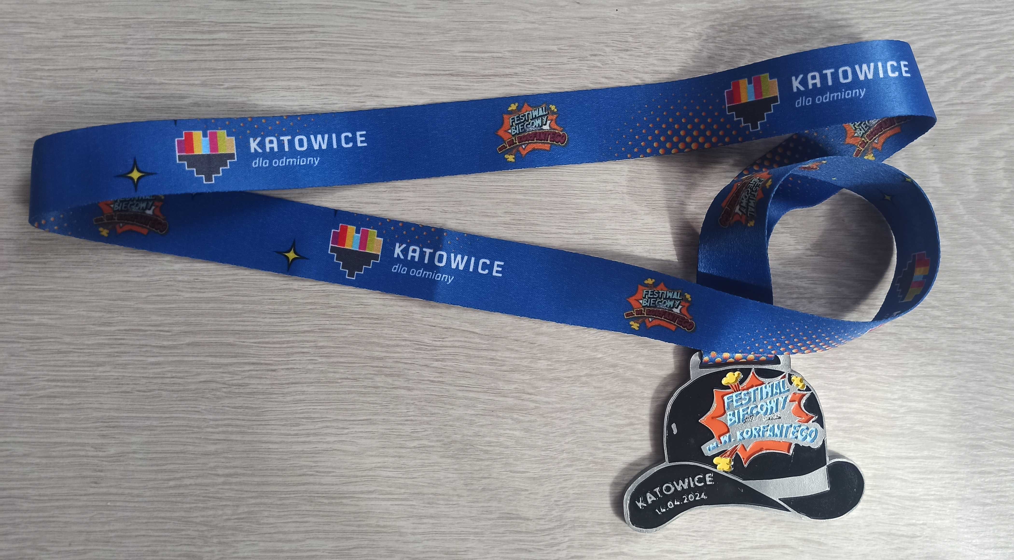 Medal z biegu Festiwal Biegowy Im. W. Korfantego Katowice 14.04.2024