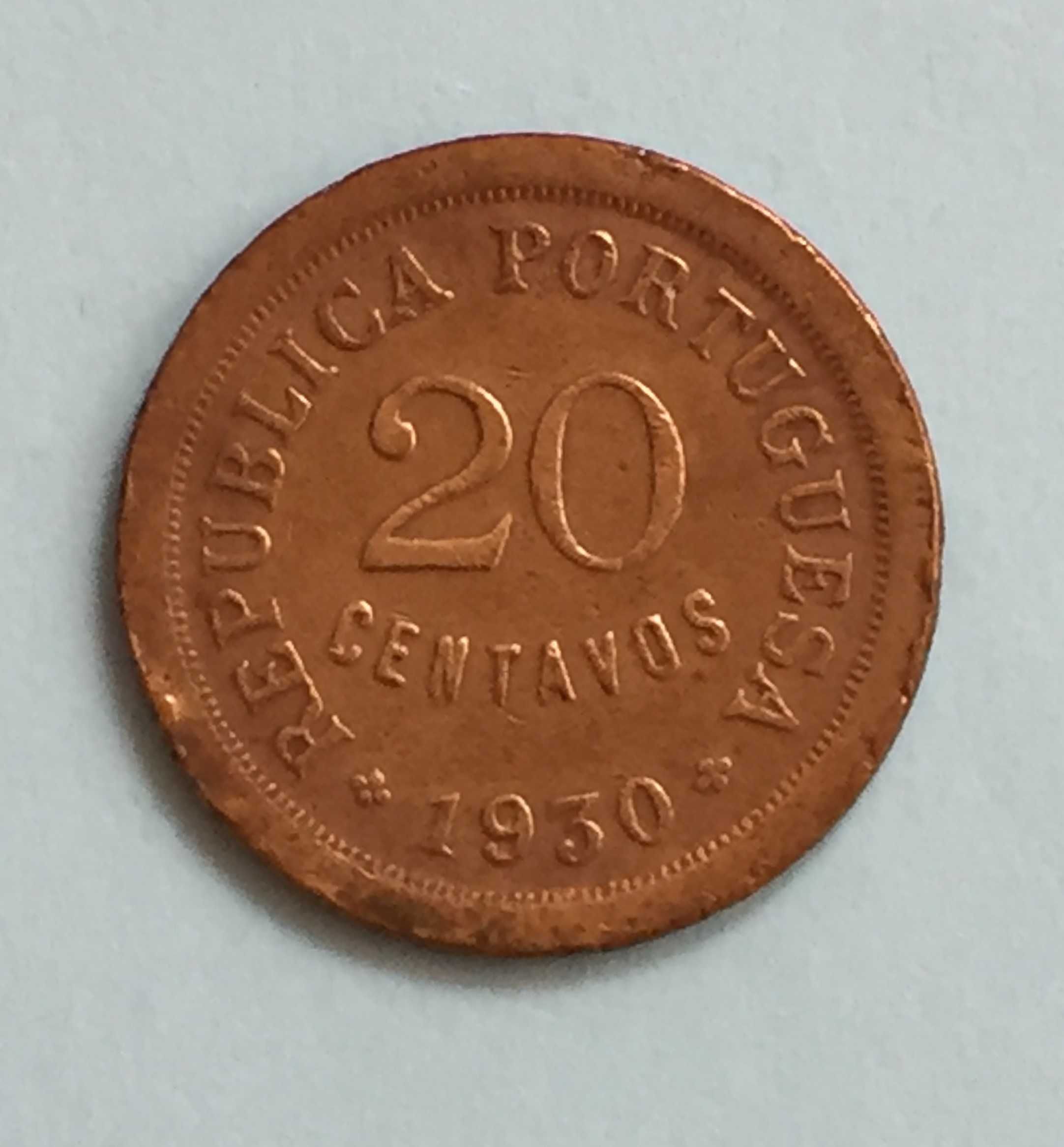 Cabo Verde - moeda 20 centavos 1930