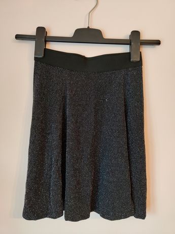 Czarna błyszcząca spódnica H&M Divine, rozmiar XS 34