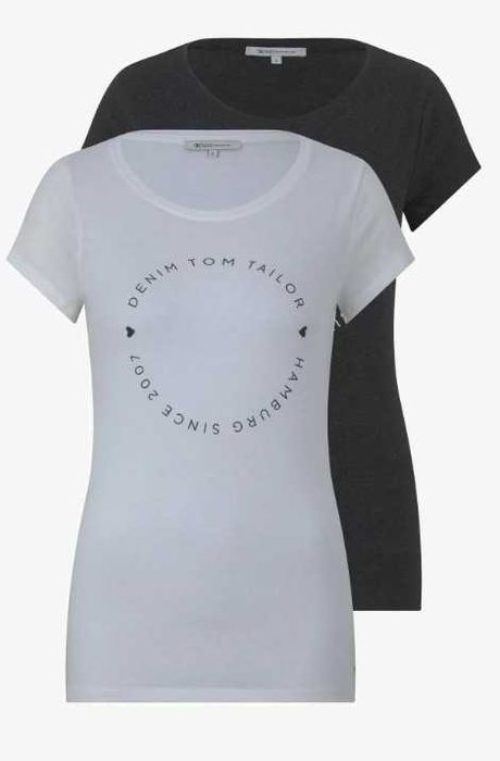 tom tailor zestaw denim t-shirt basic S M 36 38 komplet