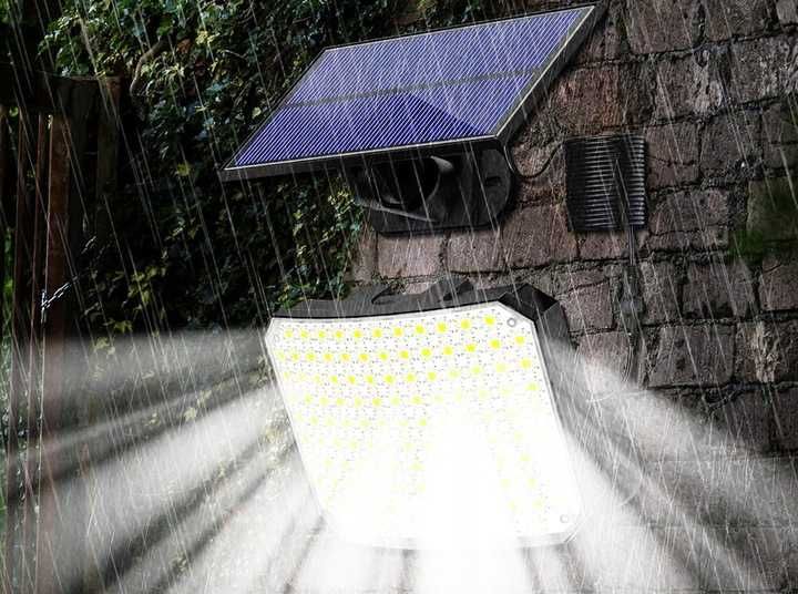 Lampa solarna LED czujnik ruchu i zmierzchu oświetl ogród bez prądu