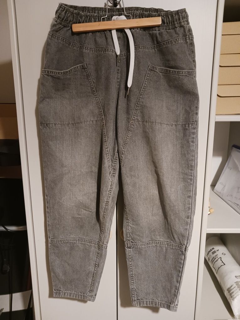 Szare jeansy baggy r.L (40)