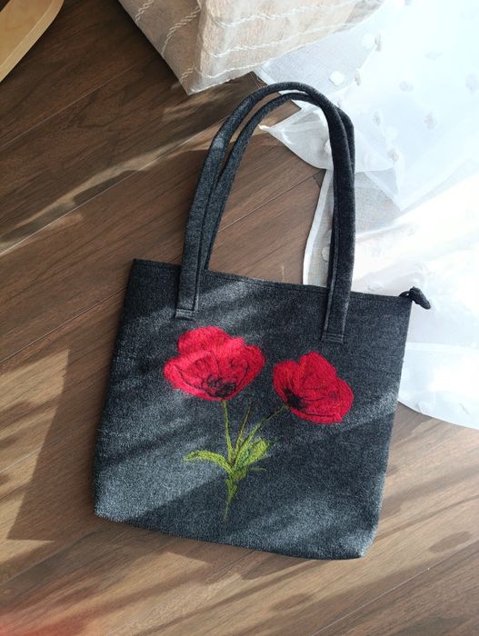Ręcznie filcowana torebka na ramię Handmade