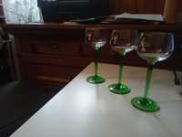 Kieliszek do wina z zieloną nóżka - 3 sztuki