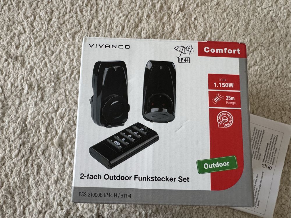 Vivanco comfort gniazdka zdalnie sterowane ip44