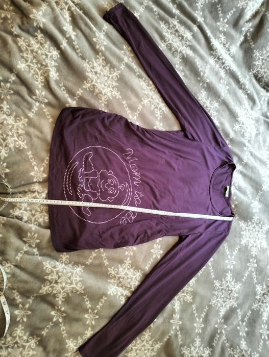 Bluzka ciążowa, roz M, fioletowa, ciążowa, marszczona na brzuchu