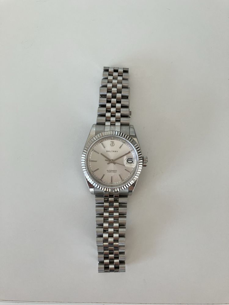 Zegarek Baltany Datejust 36mm automatyczny  NH35 unisex srebrny WR100M