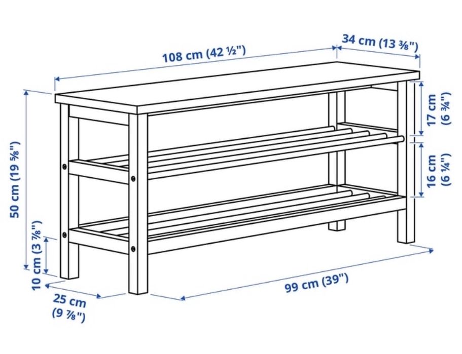 Szafka ławka na buty Ikea TJUSIG 108x34x50
