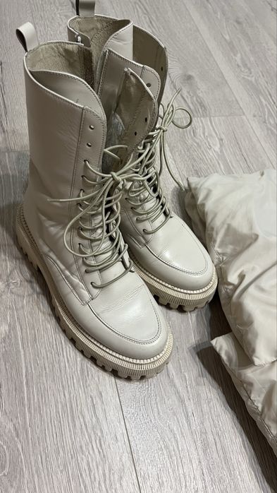 Чоботи кожані на хутрі