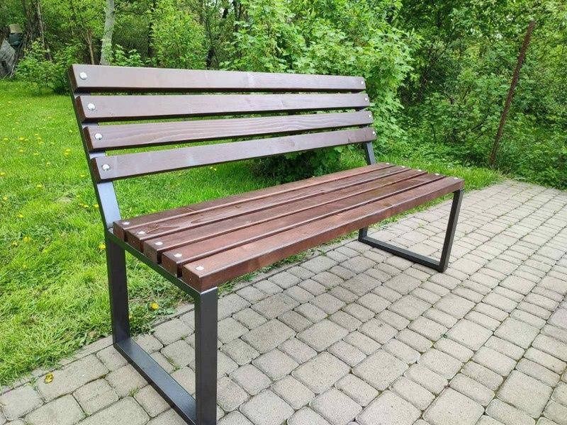АКЦІЯ! Лавка лофт зі спинкою, кована лавка, паркова лавочка, скамейка