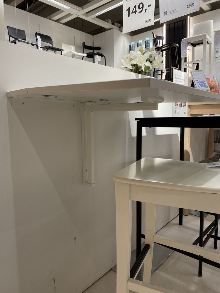 Stolik - stół składany ścienny biały - IKEA Norberg - nowy