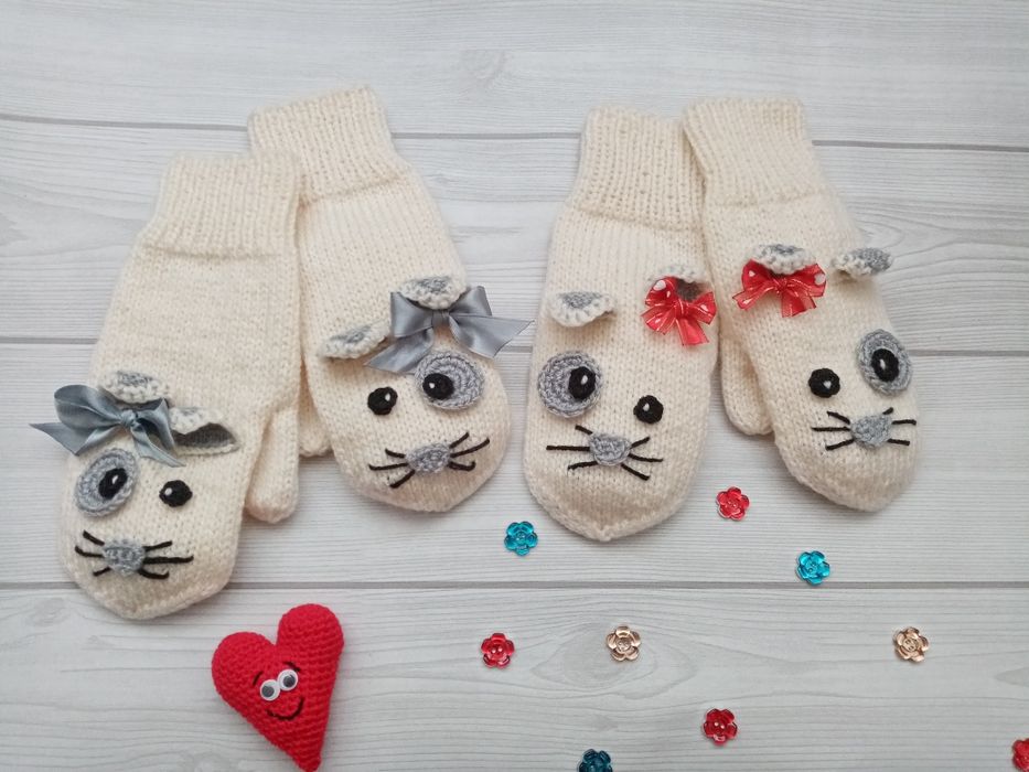 Вязаные варежки Hand made