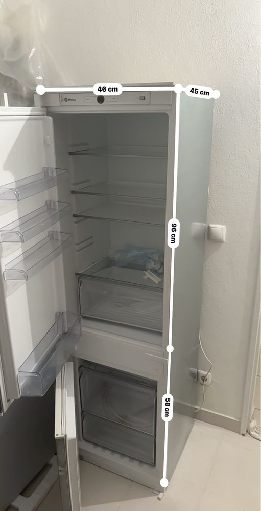 Frigorifico combinado de encastre Balay