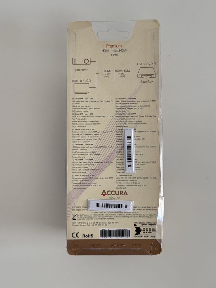 Kabel HDMI-microHDMI 1,8 m Accura