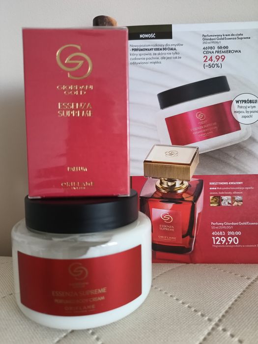 Zestaw Giordani Gold Essenza Supreme Oriflame: perfumy+balsam. Nowe