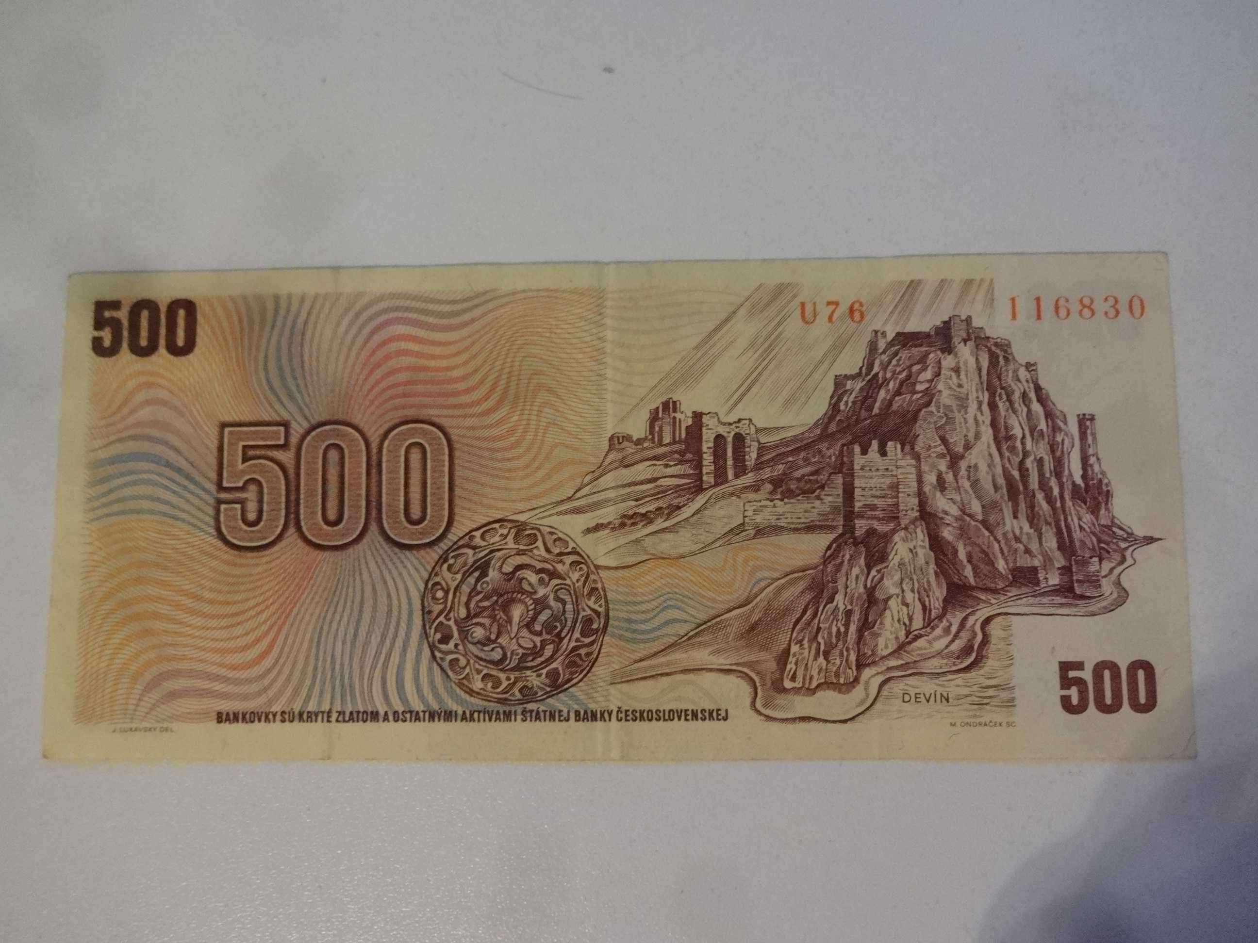 Banknot Republika Czeska 500 Korun 1973 jak na fotki