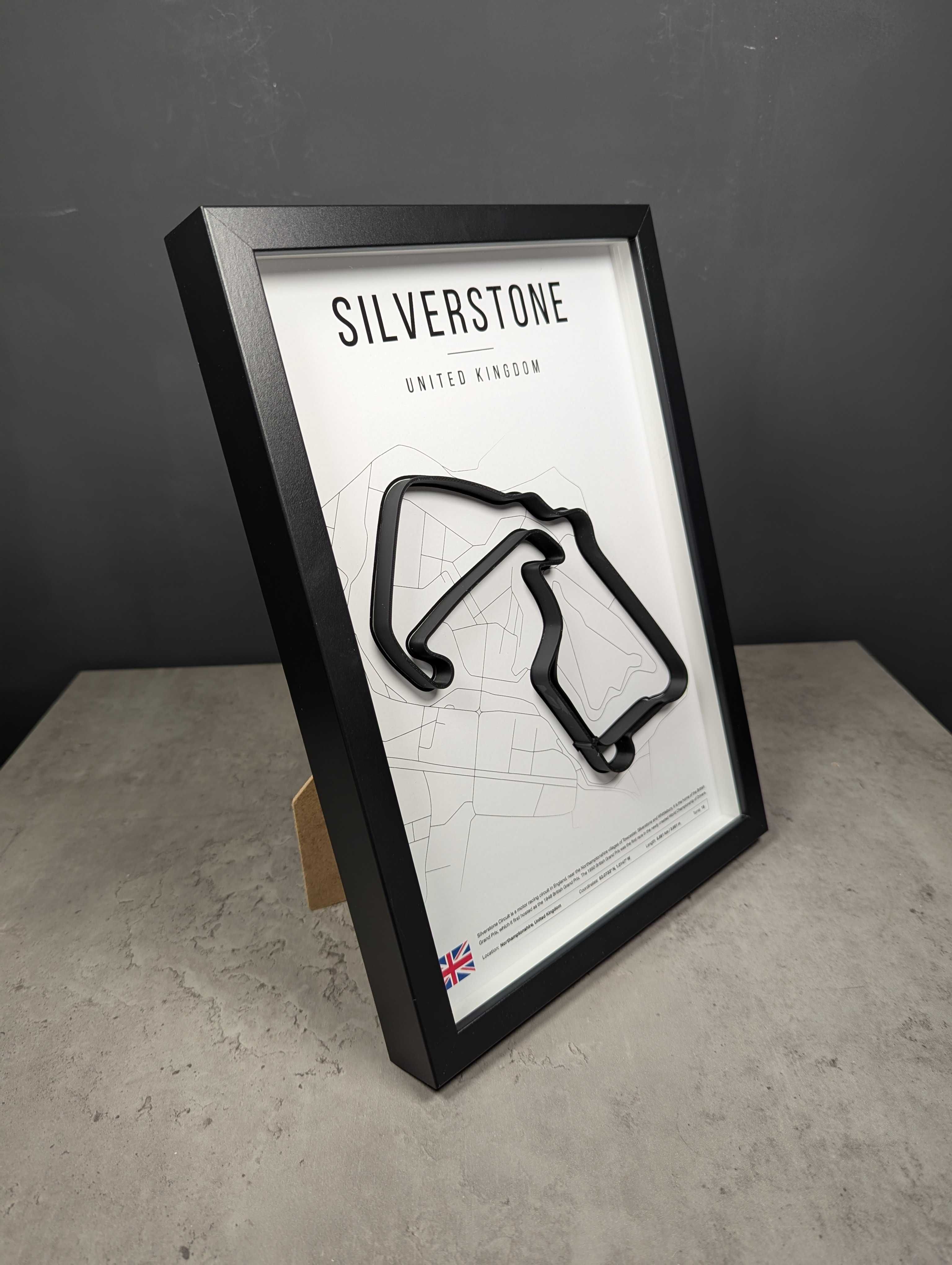 Об'ємна Рамка з 3D Трасою Silverstone Сільверстоун 32x23x3 F1 UK GP