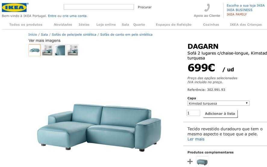 Sofá IKEA Dagarn com chaise longue