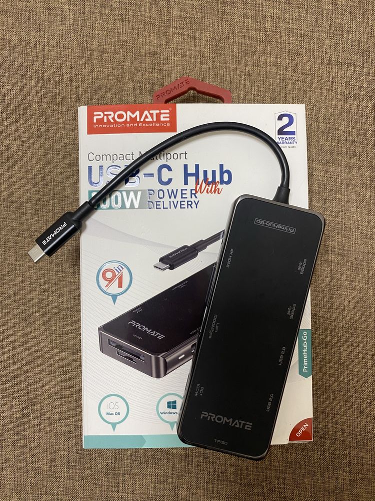 USB-C хаб, док станція Promate Primehub-pro HDMI, RJ45