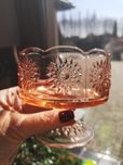 Pucharek stokrotki Drost stare kolorowe  szkło Ząbkowice