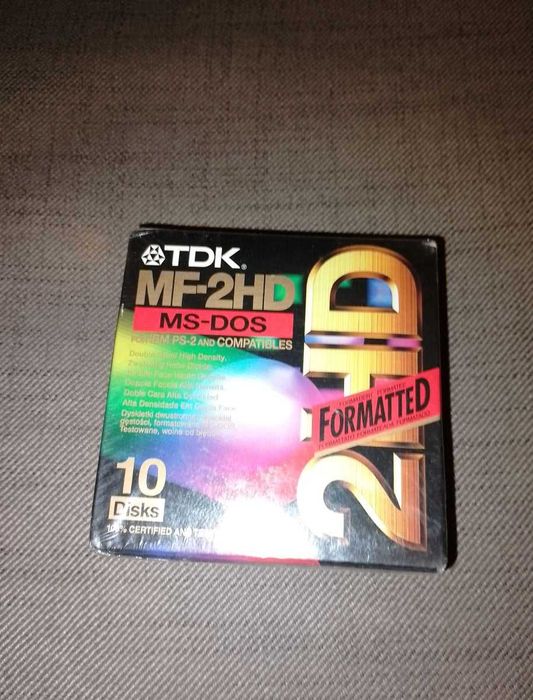Dyskietki 1,44 MB TDK MF-2HD – 10 sztuk, nowe, zafoliowane