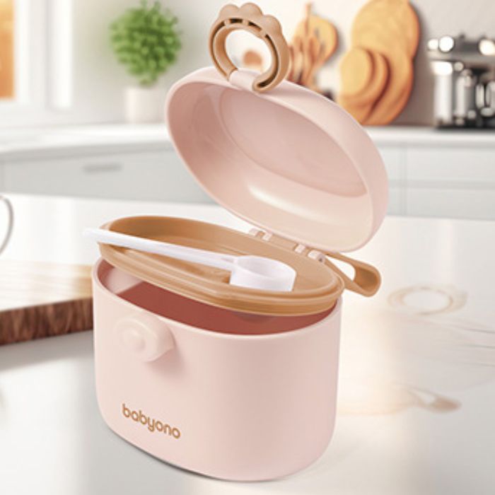 Pojemnik na mleko modyfikowane w proszku 240 ml Babyono różowy Gostyń