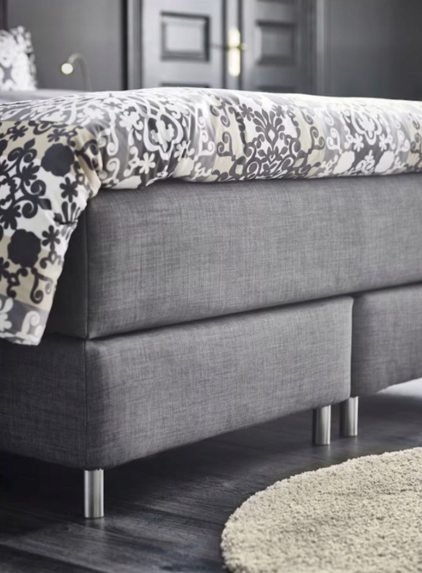 Nowe1/2 ceny łóżko kontynentalne +Materac spręży,  DUNVIK Ikea 140-160