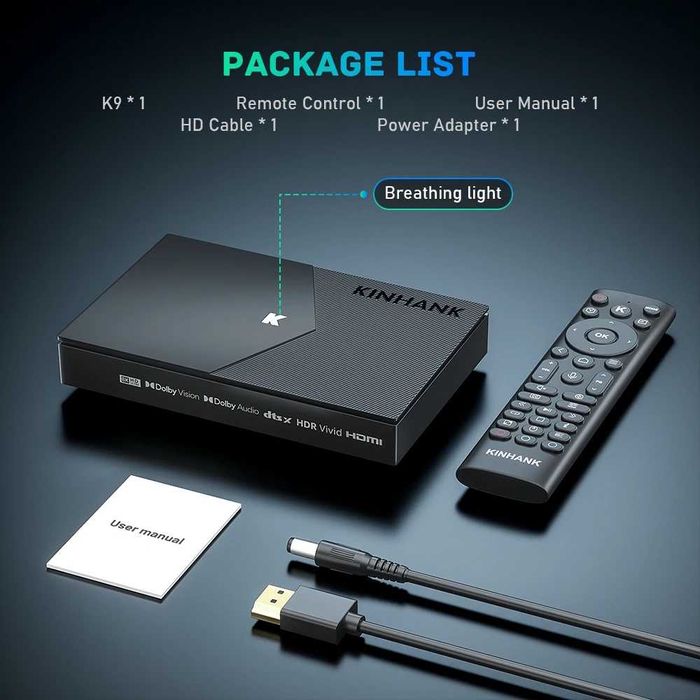 TV Box Kinhank K9 Amlogic S928X-K 4/64Gb WIFI6 AI-SR тв приставка