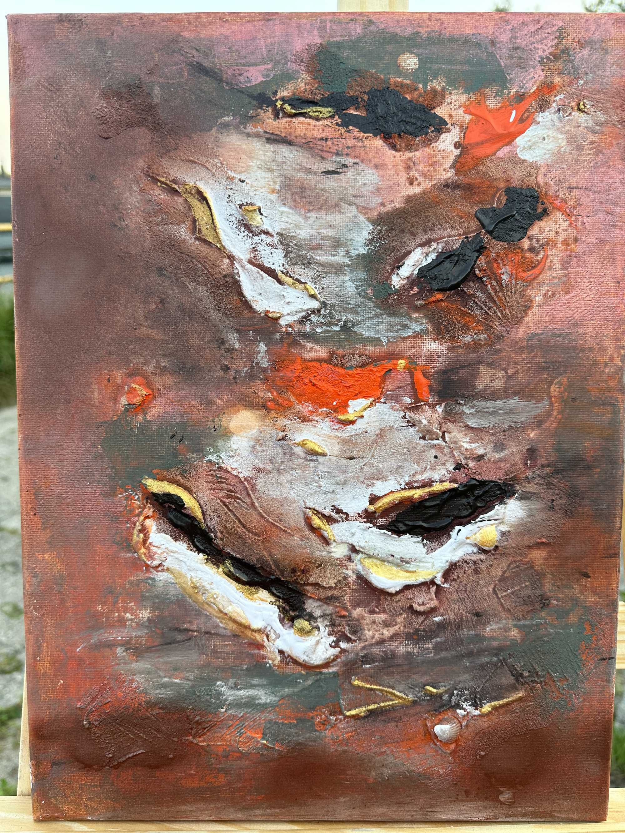 ,,SEDNO" Obraz struktura akrylowy ręcznie malowany 30x40 cm abstrakcja