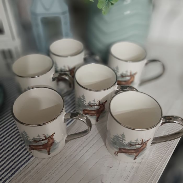 6 szt. Kubki ,,Home and you" Boże Narodzenie, jak nowe, kubek zima