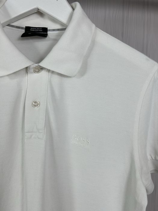 Hugo Boss White Pima Cotton Regular Fit білосніжне поло розмір S