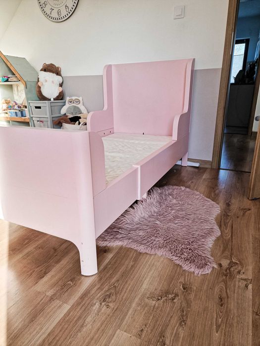 IKEA BUSUNGE łóżko o regulowanej długości + dno