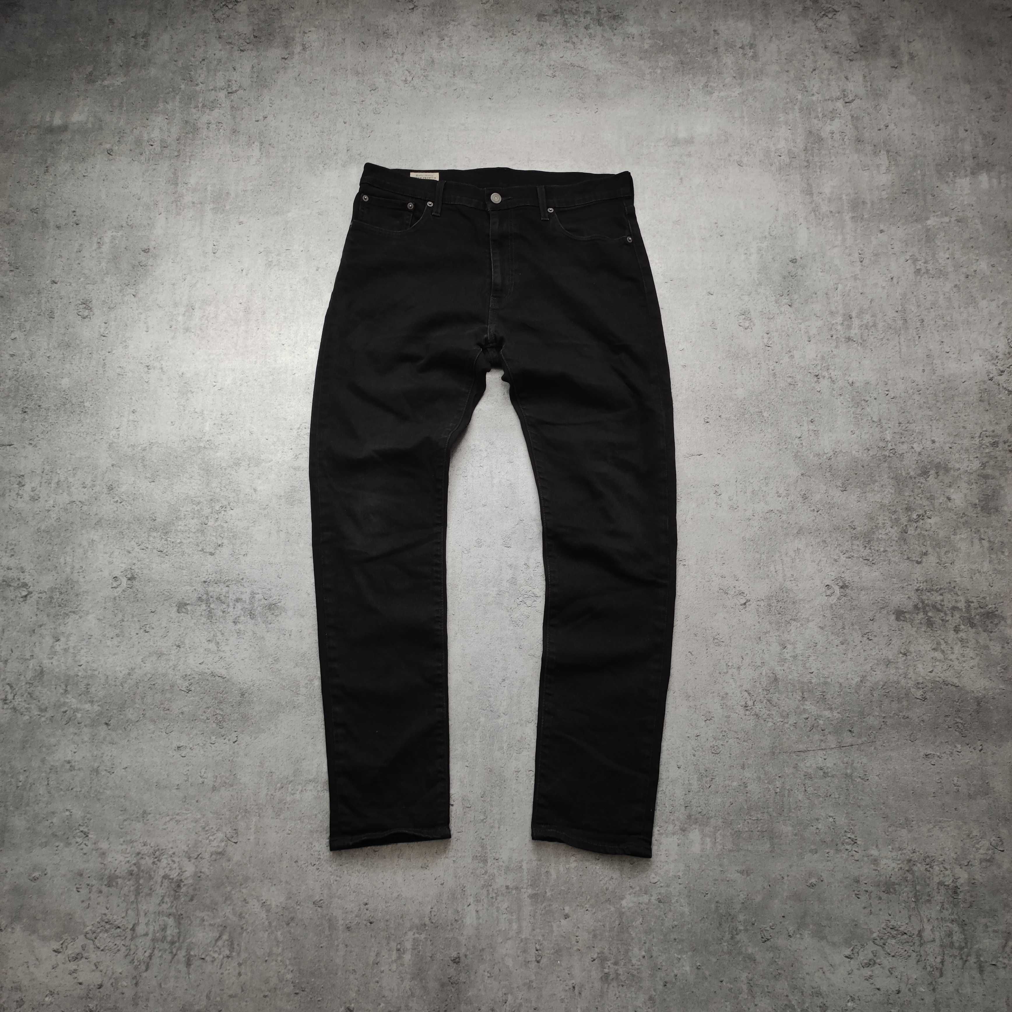 MĘSKIE Eleganckie PREMIUM Czarne Slim Jeansy Denim Levis 512 Spodnie