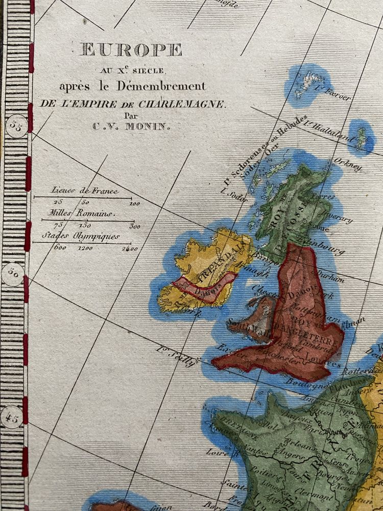 Антикварная карта Европы  18 век  оригинал  мапа подарок руководителю