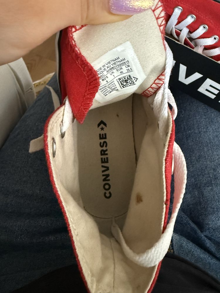 czerowne converse trampki wysokie 40