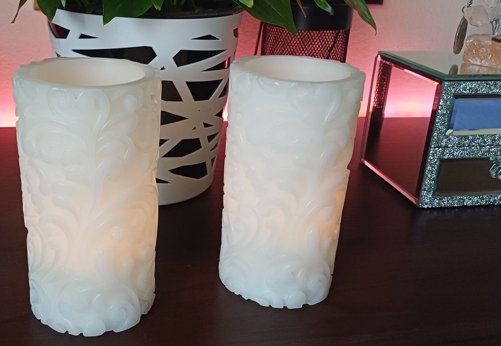 Świeca dekoracyjna Led woskowa  biała 18cm