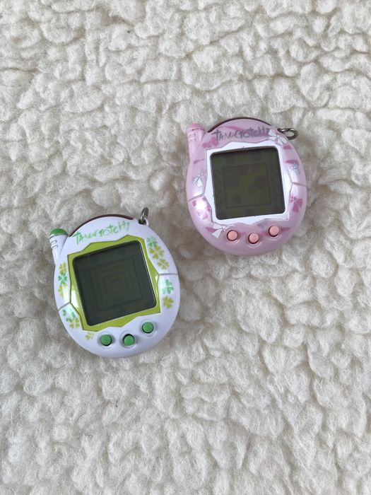 Zestaw 2 Tamagotchi Bandai Wiz 2004, zielone różowe vintage oryginalne