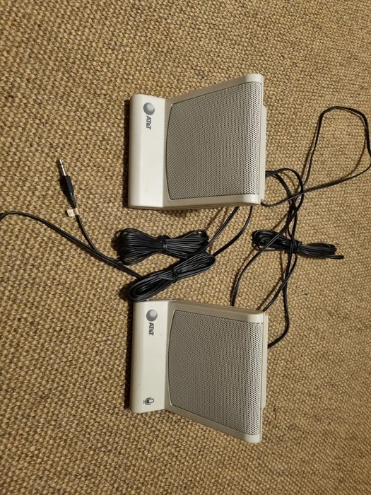Colunas de som vintage · com microfone · AT&T