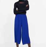 Pantalon plissado Zara Azulão
