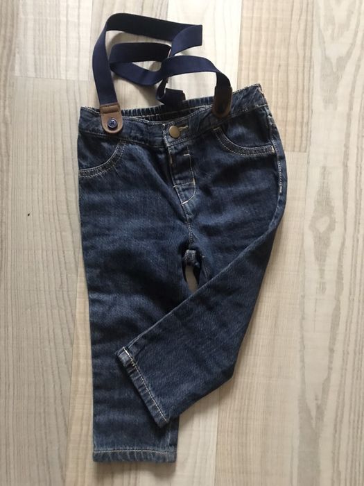 Spodnie chłopięce z szelkami 18-24M