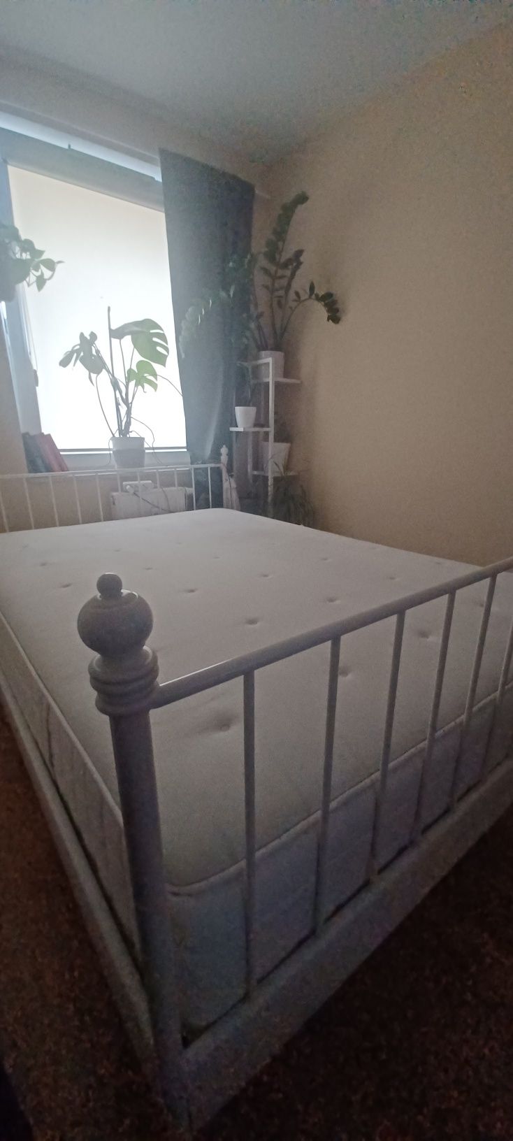 Łóżko IKEA 140x200 LEIRVIK + stelaż + materac HYLLESTAD