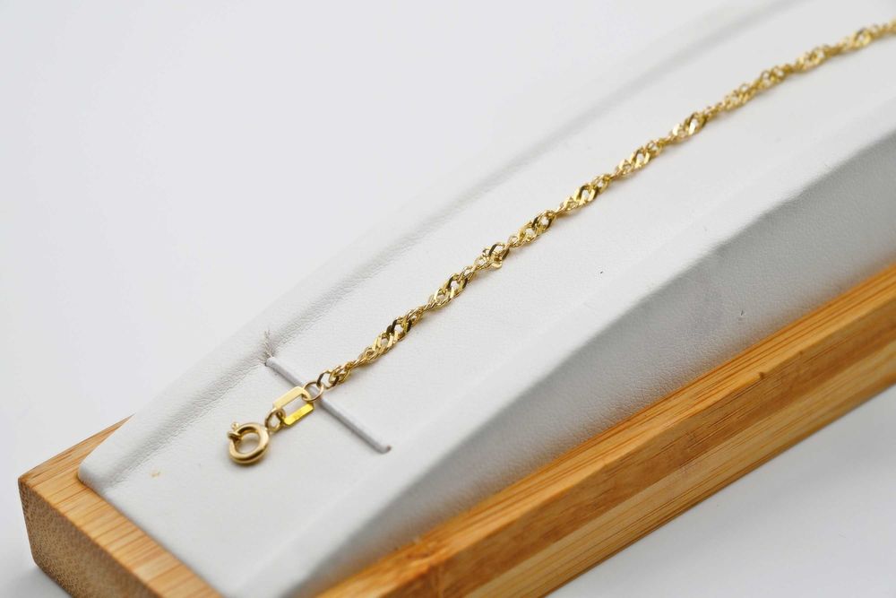 Piękna uniwersalna złota bransoletka Singapur ze złota 333 8k 19 cm